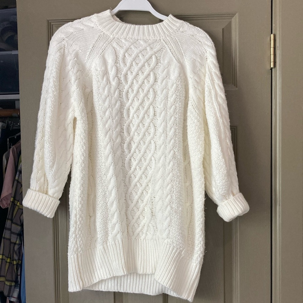 Off white oversized Cable Knit Sweater
